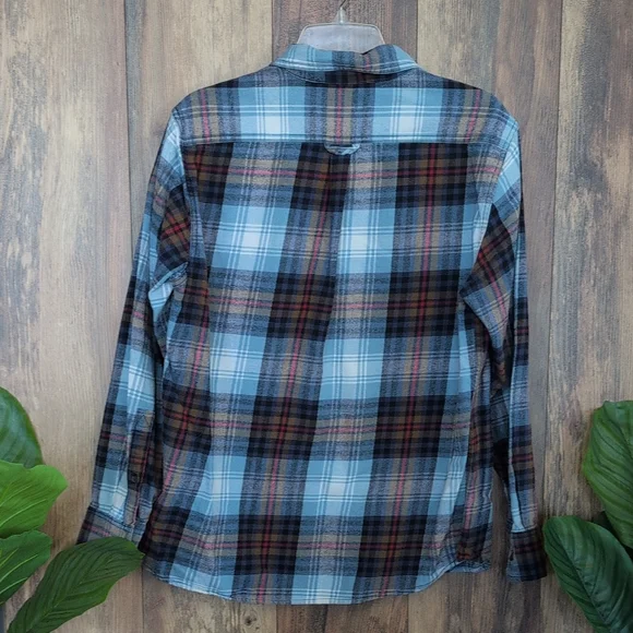 Eddie Bauer Flannel Plaid Button Down Shirt L M612 - Picture 5 of 6